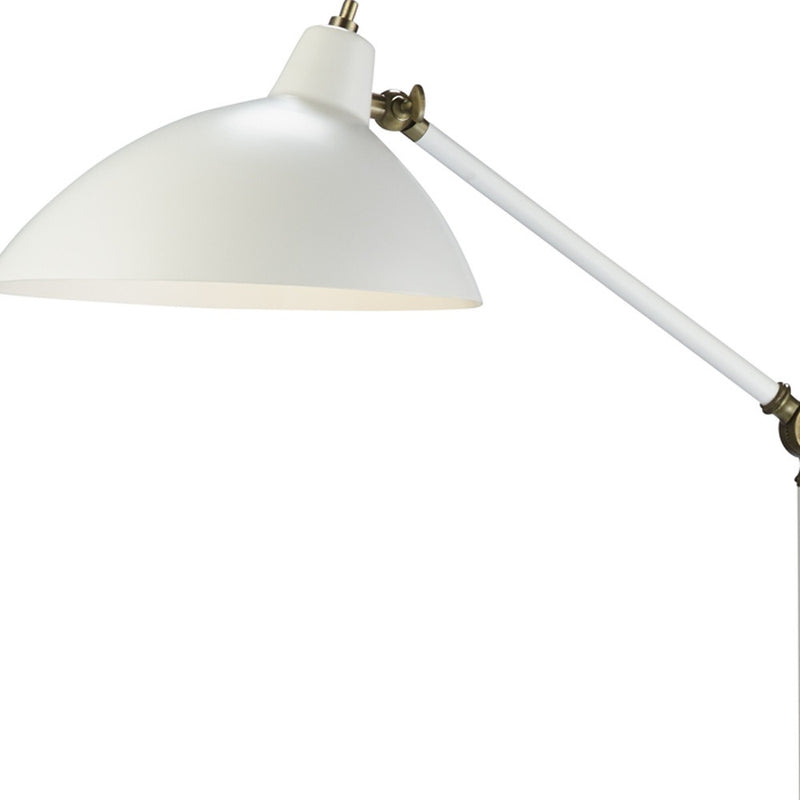 Home Outfitters 60" White Task Floor Lamp With White Bowl Shade