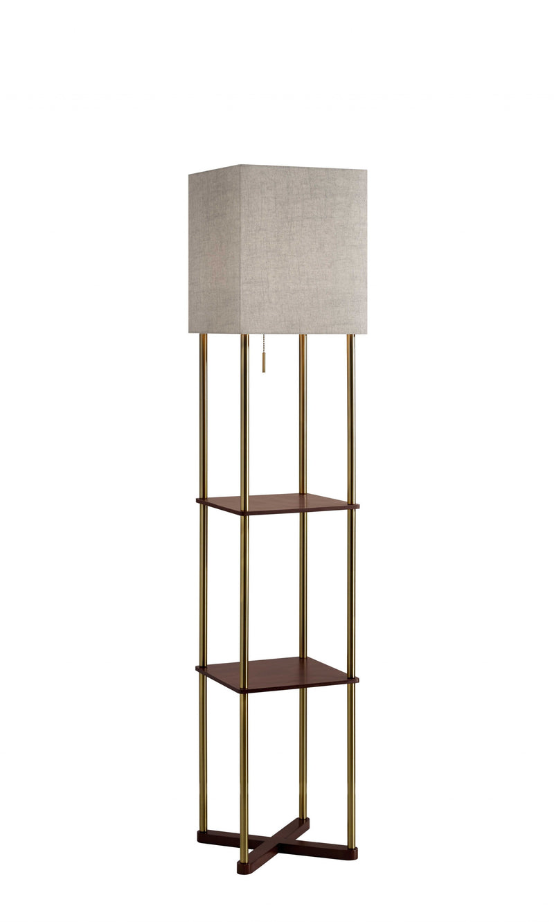Home Outfitters 62" Column Floor Lamp With Gray Square Shade