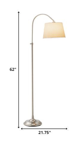 Home Outfitters 62" Task Floor Lamp With White Empire Shade