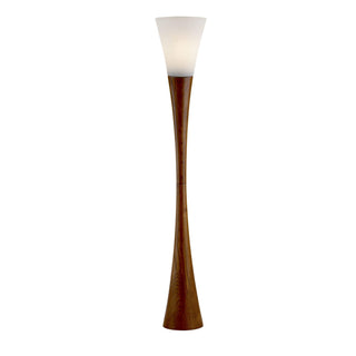 Home Outfitters 68" Solid Wood Novelty Floor Lamp With White Cone Shade