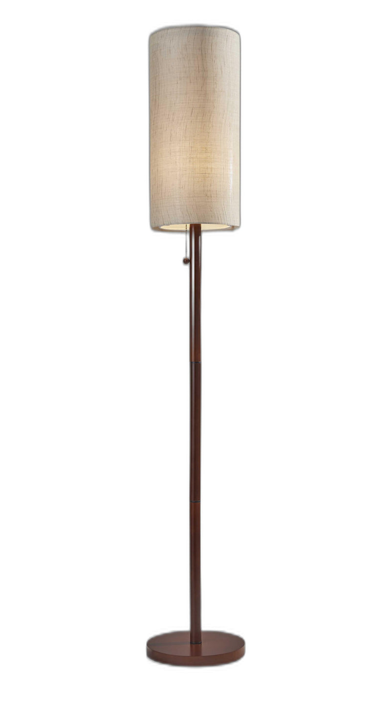 Home Outfitters 65" Solid Wood Traditional Shaped Floor Lamp With Beige Drum Shade