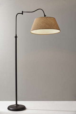 Home Outfitters 61" Bronze Arched Floor Lamp With Brown Empire Shade