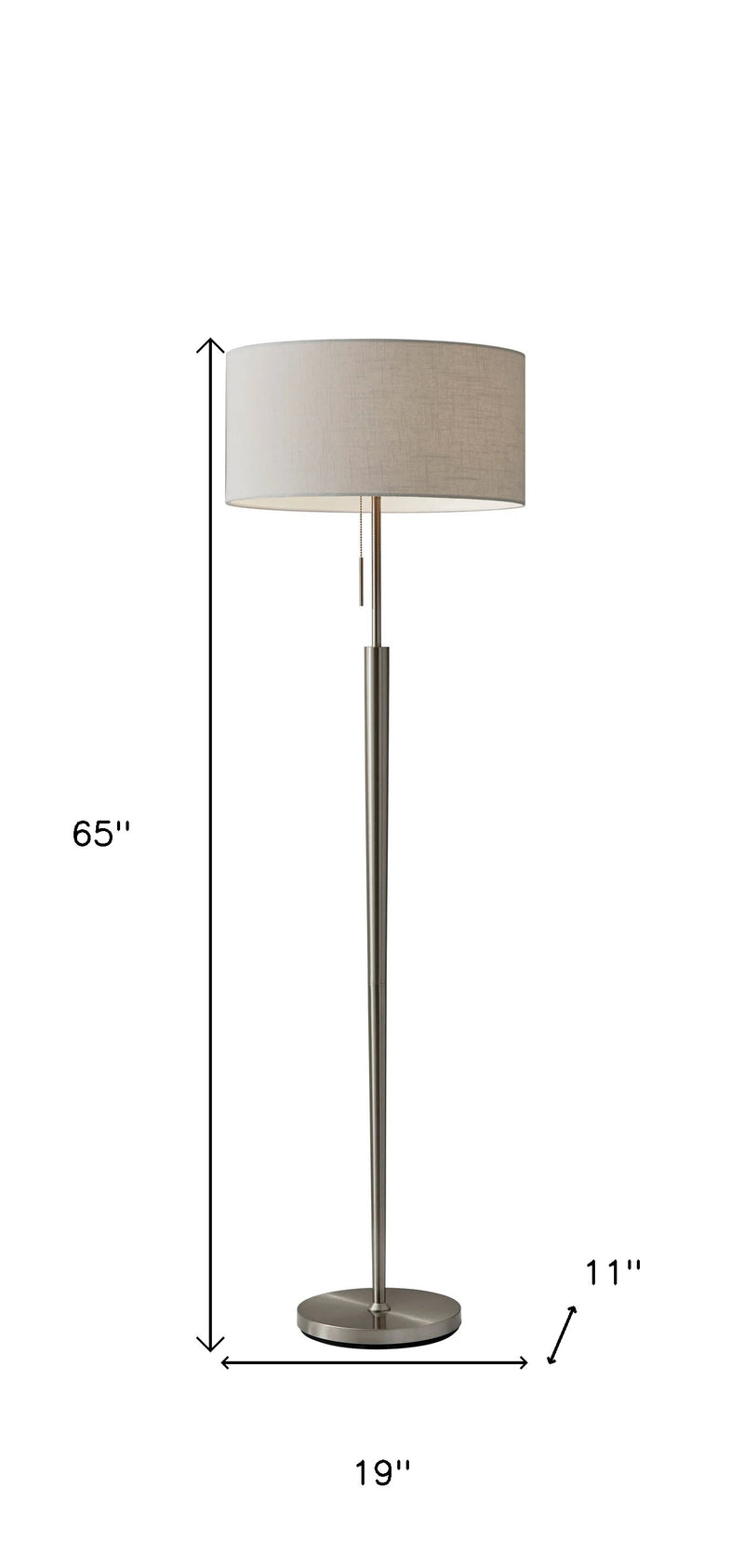 Home Outfitters 65" Traditional Shaped Floor Lamp With Off-White Drum Shade