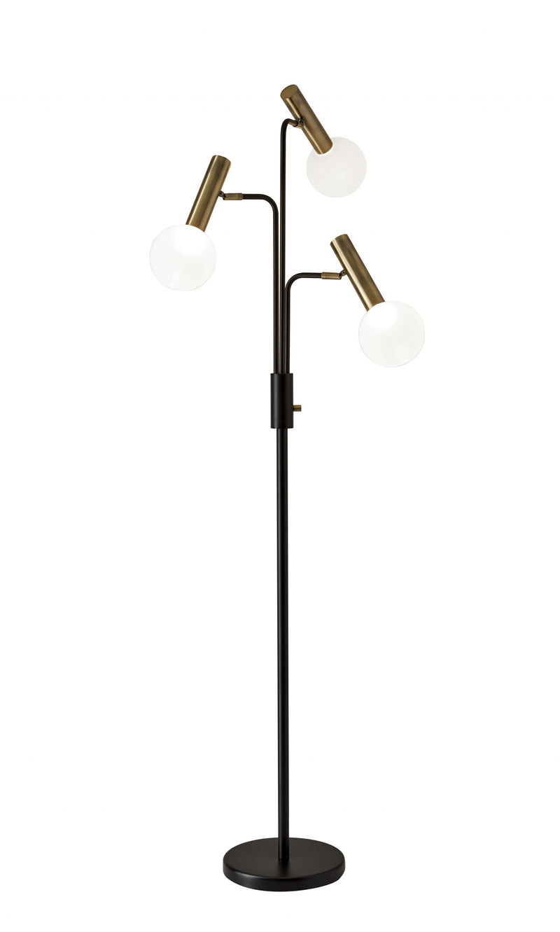 Home Outfitters 70" Black Three Light Novelty Floor Lamp