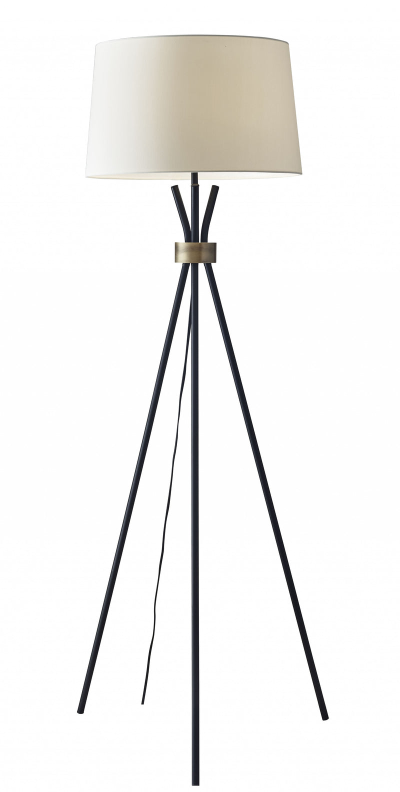 Home Outfitters 60" Black Tripod Floor Lamp With White Empire Shade