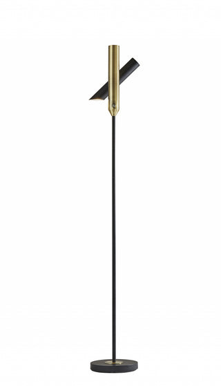 Home Outfitters 13.5"  X 13.5"  X 68" Black Metal Led Torchiere