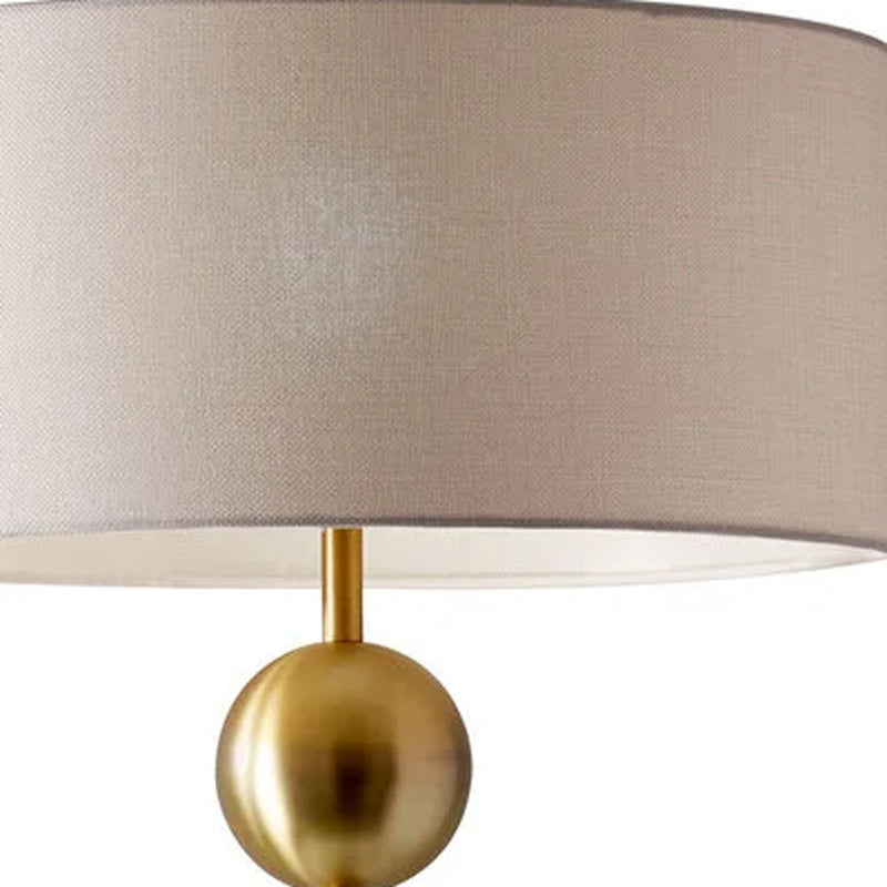Home Outfitters 69" Brass Traditional Shaped Floor Lamp With White Drum Shade