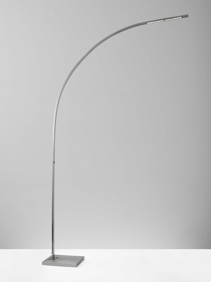 Home Outfitters Futuristic Brushed Steel Metal Led Arc Floor Lamp