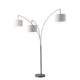 Home Outfitters 74" Steel Three Light Tree Floor Lamp With White Solid Color Drum Shade