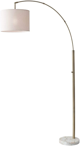 Home Outfitters 74" Brass Arc Floor Lamp With Off White Solid Color Drum Shade