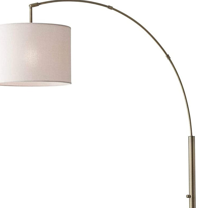 Home Outfitters 74" Brass Arc Floor Lamp With Off White Solid Color Drum Shade