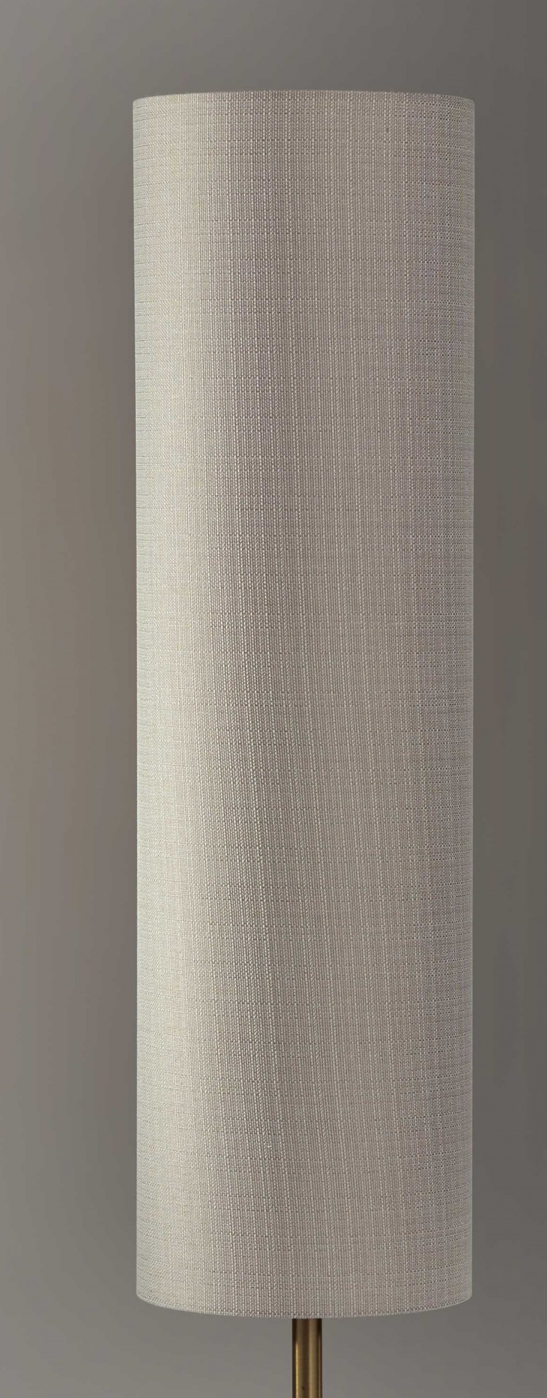 Home Outfitters 59" Brass And Wood Textured Cylinder Beige Floor Lamp