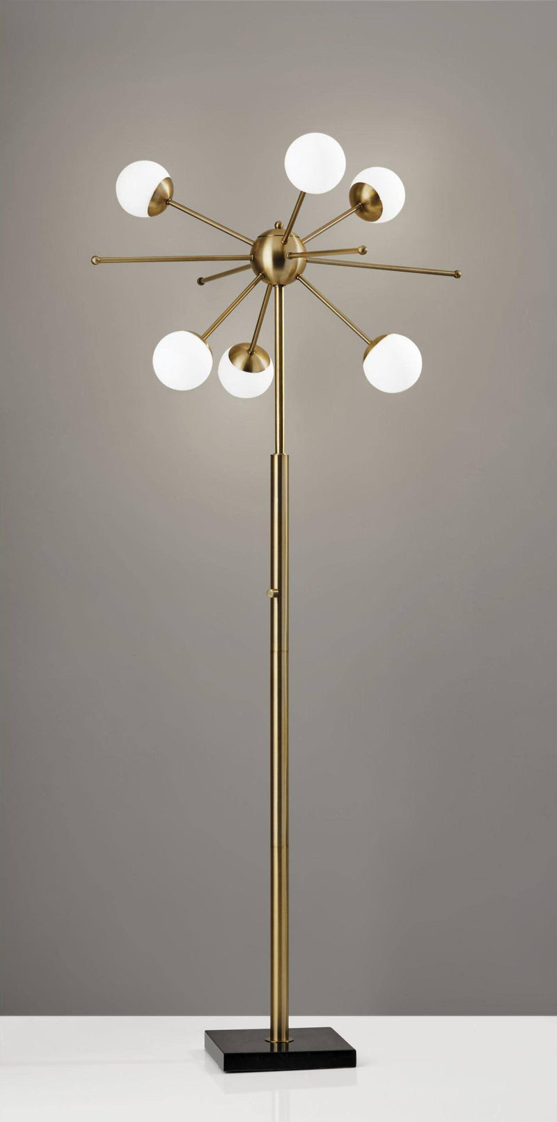 Home Outfitters 64" Brass Six Light Novelty Floor Lamp