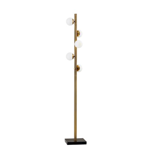 Home Outfitters Swirled Sphere Brass Metal Led Floor Lamp