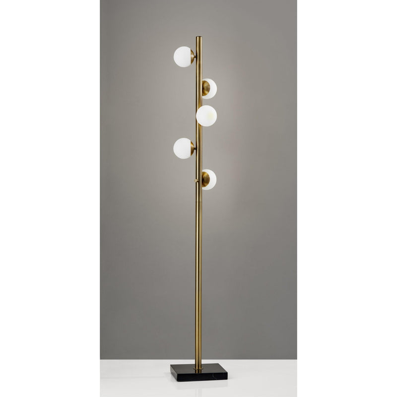 Home Outfitters Swirled Sphere Brass Metal Led Floor Lamp