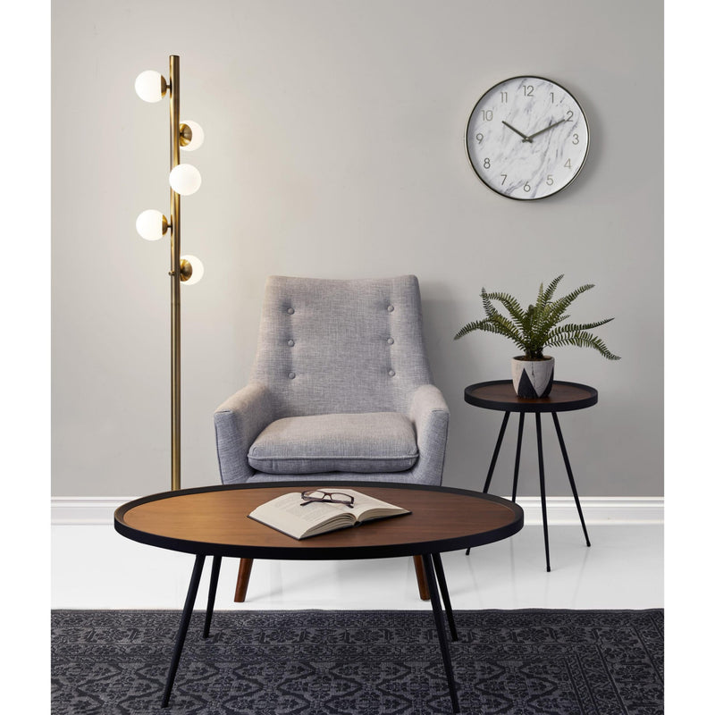 Home Outfitters Swirled Sphere Brass Metal Led Floor Lamp