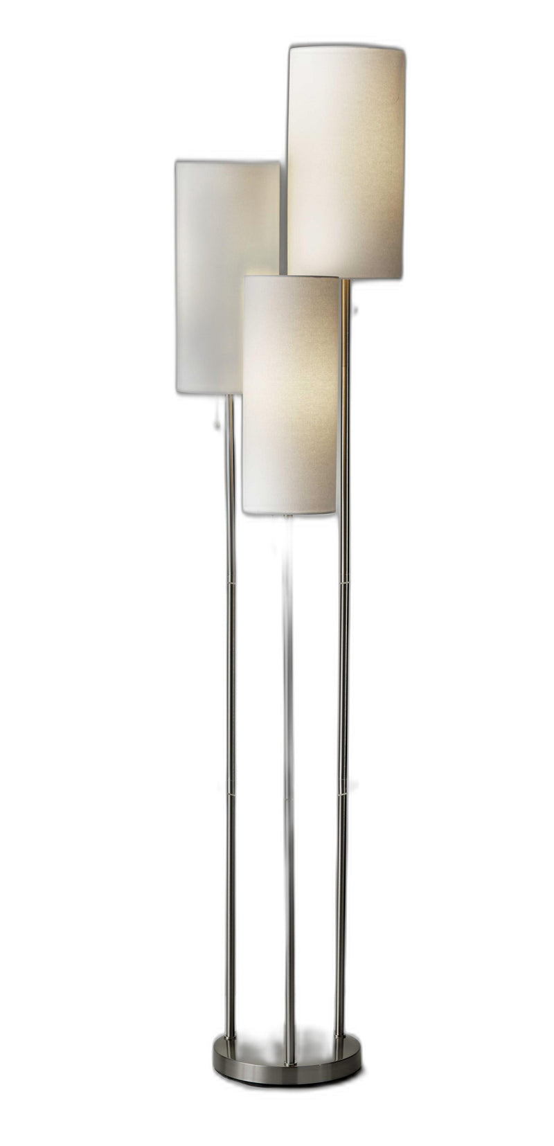 Home Outfitters 68" Three Light Novelty Floor Lamp with White Drum Shade