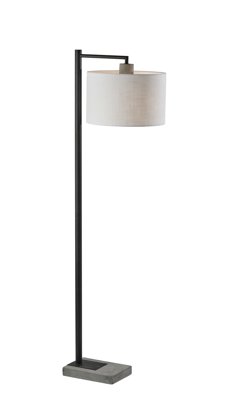 Home Outfitters 61" Swing Arm Floor Lamp With White Drum Shade