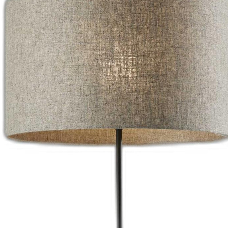 Home Outfitters 63" Black Traditional Shaped Floor Lamp With Beige Drum Shade