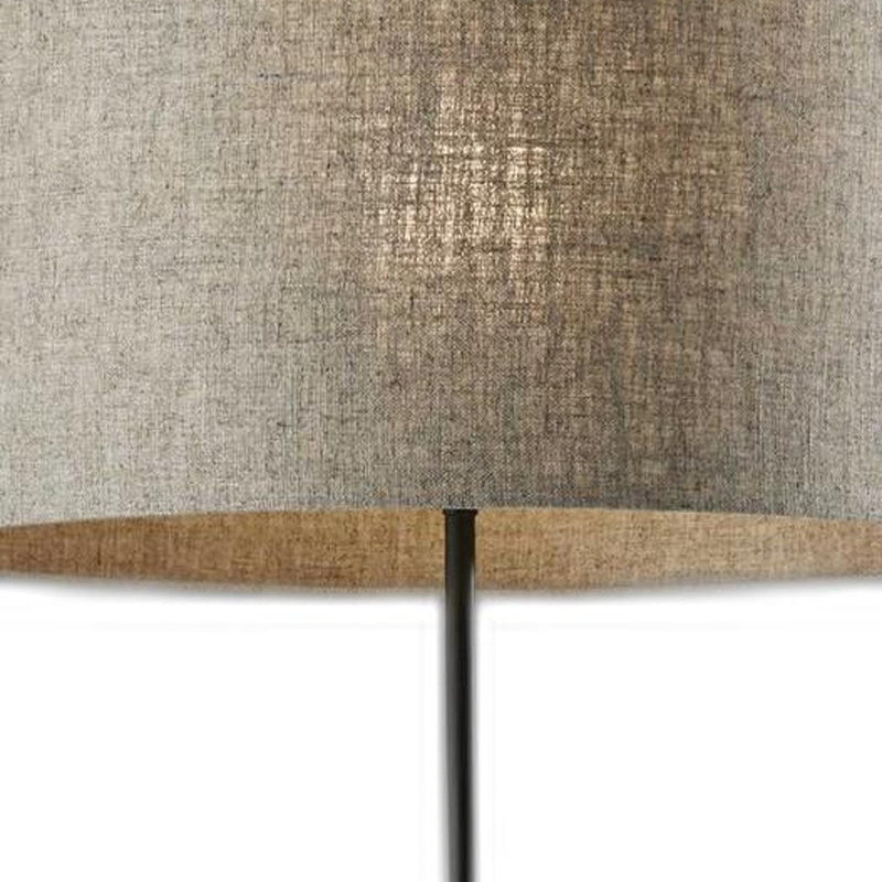 Home Outfitters 63" Black Traditional Shaped Floor Lamp With Beige Drum Shade