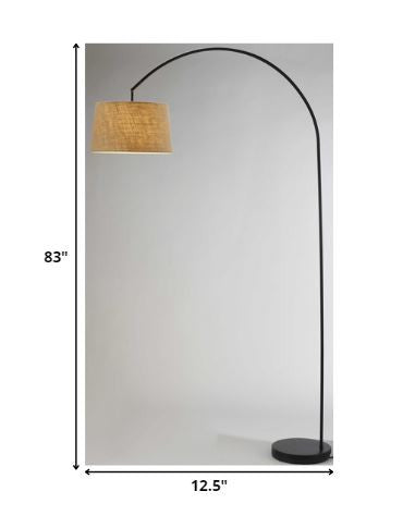 Home Outfitters Sweeping Curve Floor Lamp In Black Metal