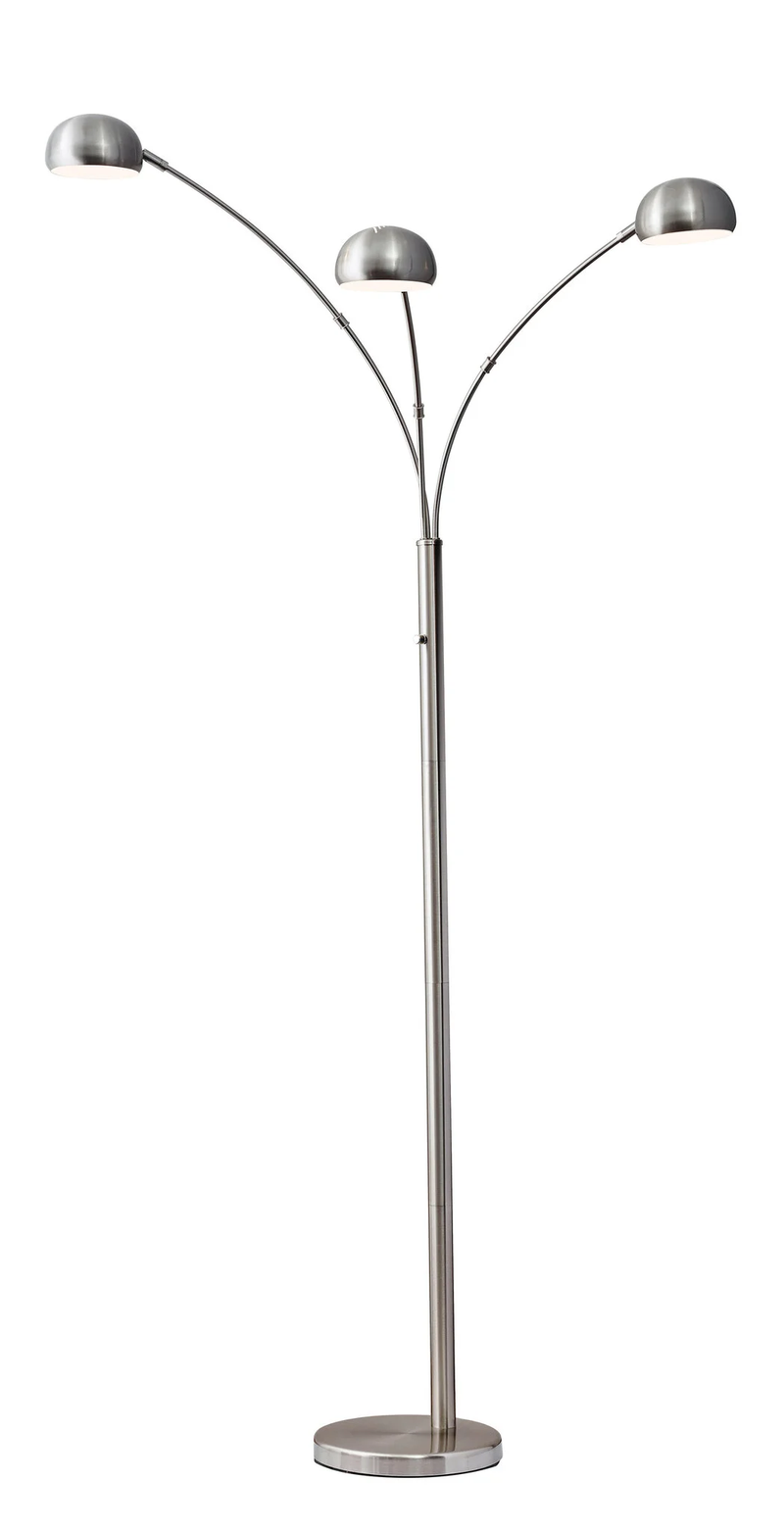 Home Outfitters 84" Steel Three Light Tree Floor Lamp With Silver Solid Color Bell Shade