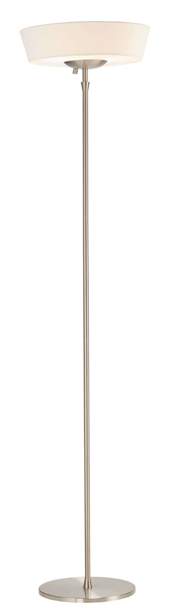 Home Outfitters 71" Brushed Led Torchiere Floor Lamp With White Empire Shade