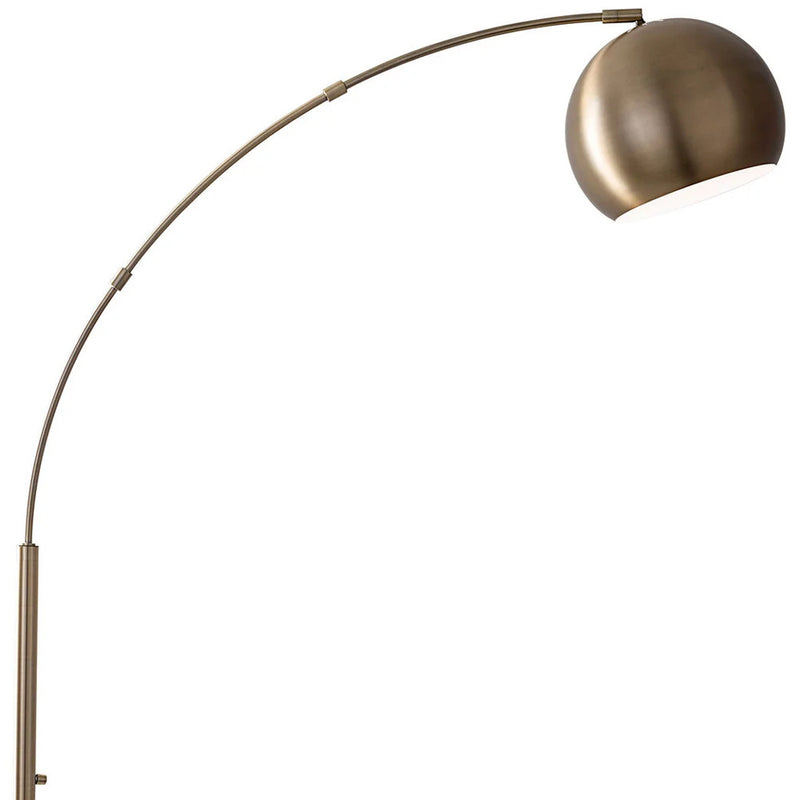 Home Outfitters 78" Brass Arc Floor Lamp With Brass Solid Color Bowl Shade