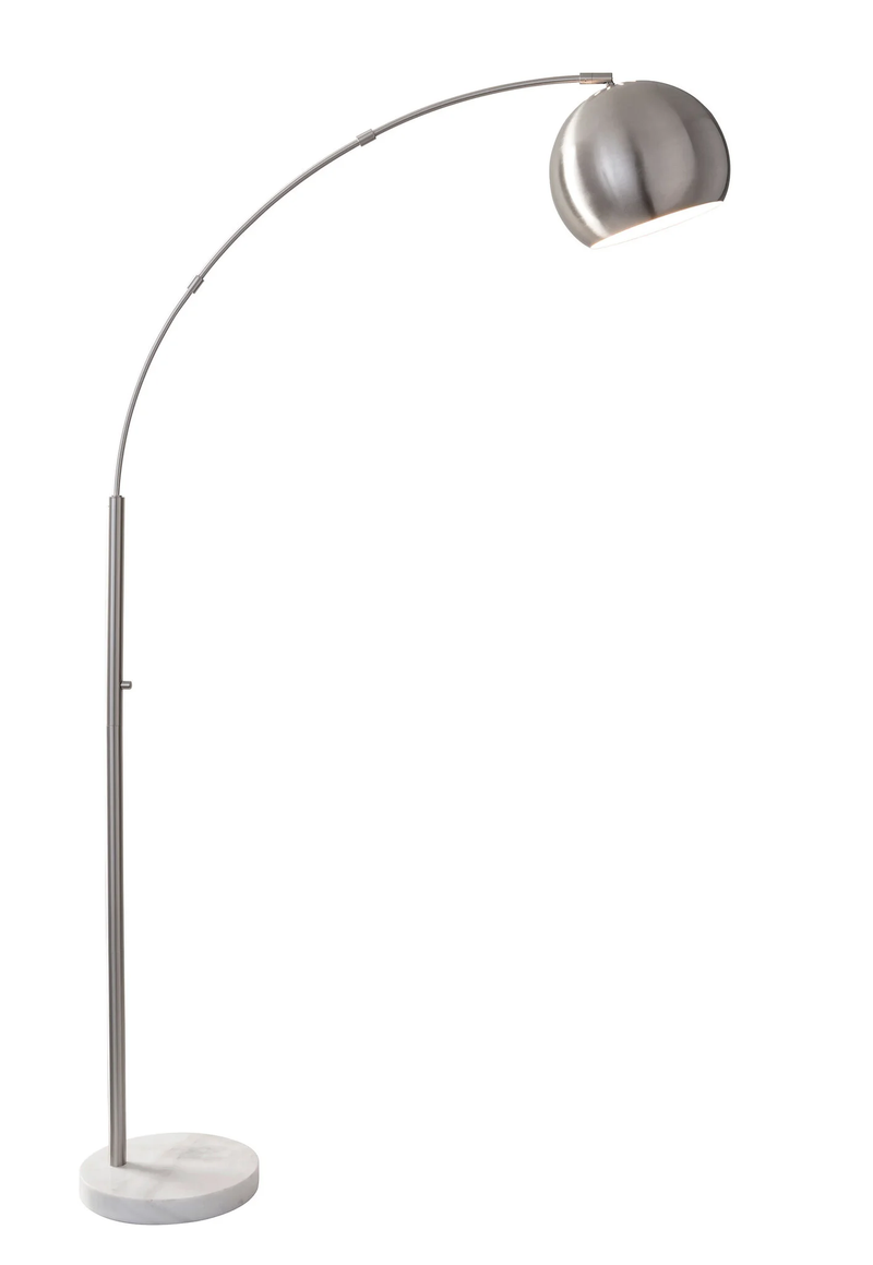 Home Outfitters 78" Steel Arc Floor Lamp With Silver Solid Color Bowl Shade