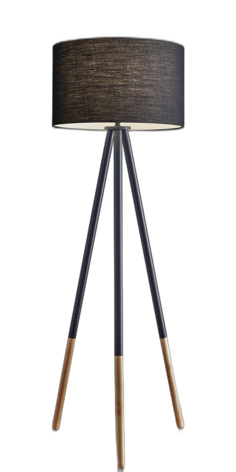 Home Outfitters 60" Black Tripod Floor Lamp With Black Drum Shade