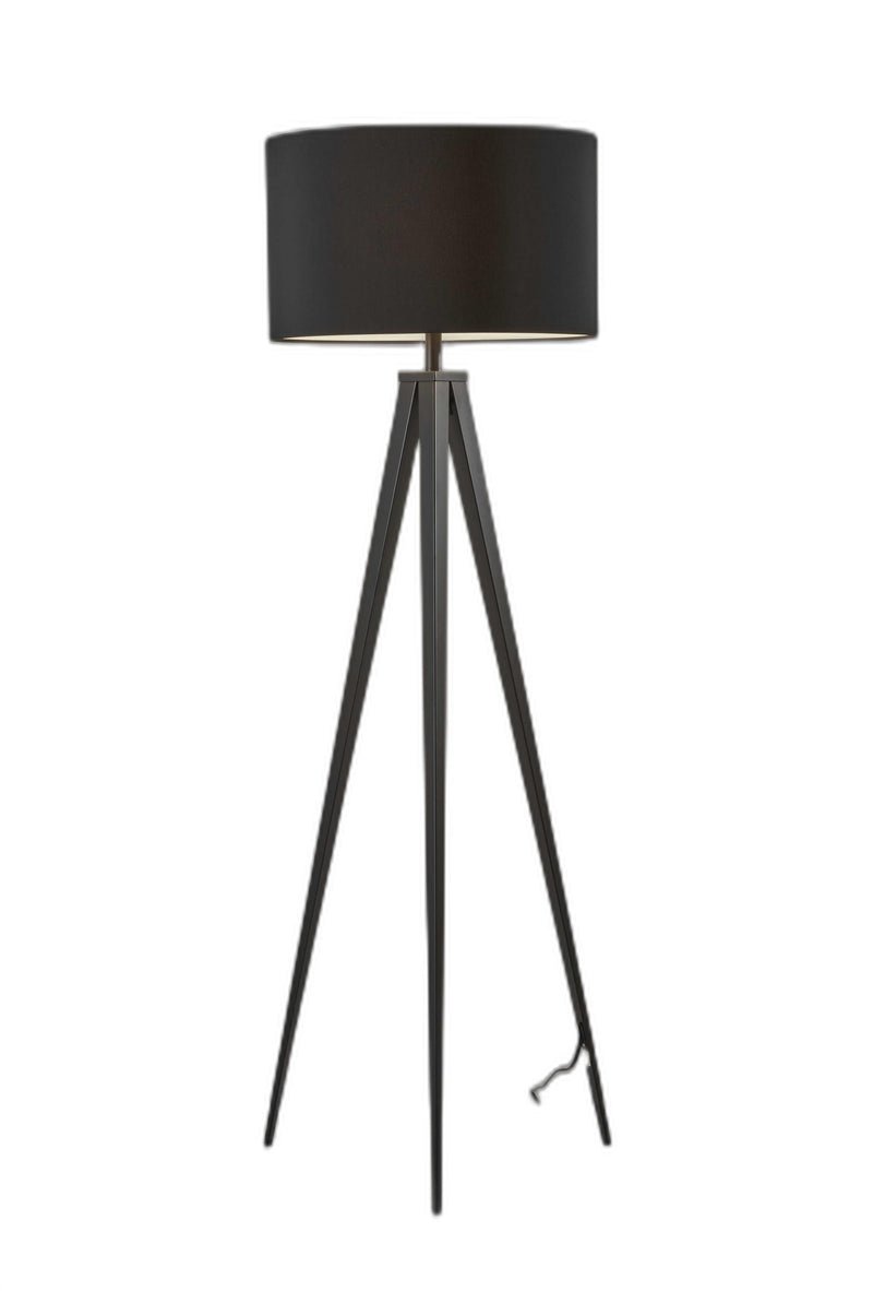 Home Outfitters 62" Black Tripod Floor Lamp With Black Drum Shade