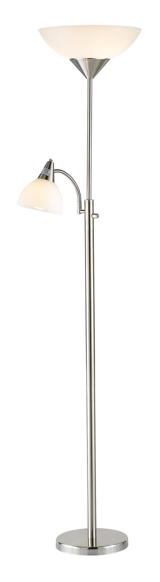 Home Outfitters 71" Two Light Novelty Floor Lamp With White Bowl Shade
