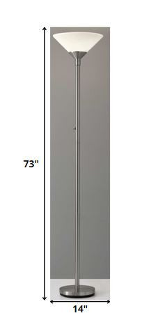 Home Outfitters 73" Torchiere Floor Lamp With White Cone Shade