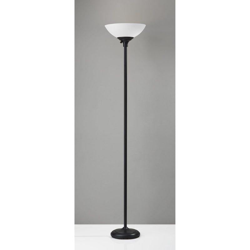 Home Outfitters Tailored Black Metal Torchiere With Bright Illumination