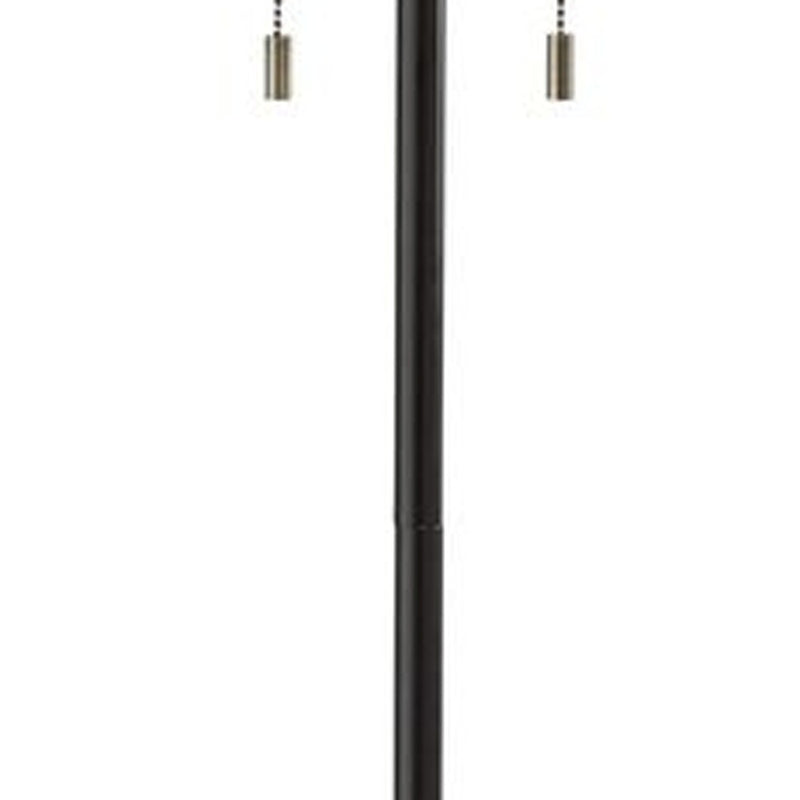 Home Outfitters 60" Black Traditional Shaped Floor Lamp With White Drum Shade