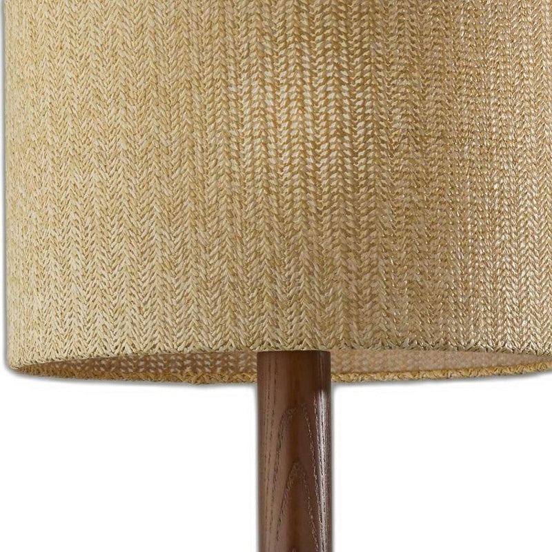 Home Outfitters 24" Solid Wood Tripod Floor Lamp With Brown Drum Shade