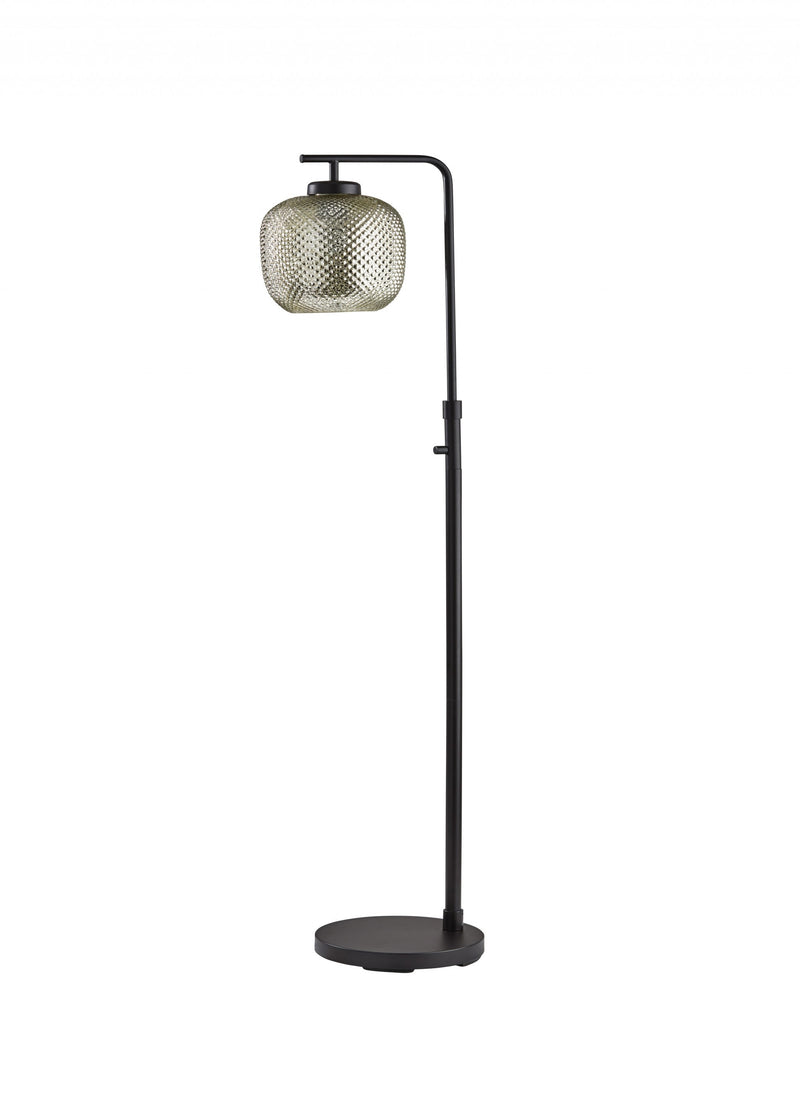 Home Outfitters 60" Antiqued Bronze Floor Lamp With Textured Mercury Glass Globe Shade