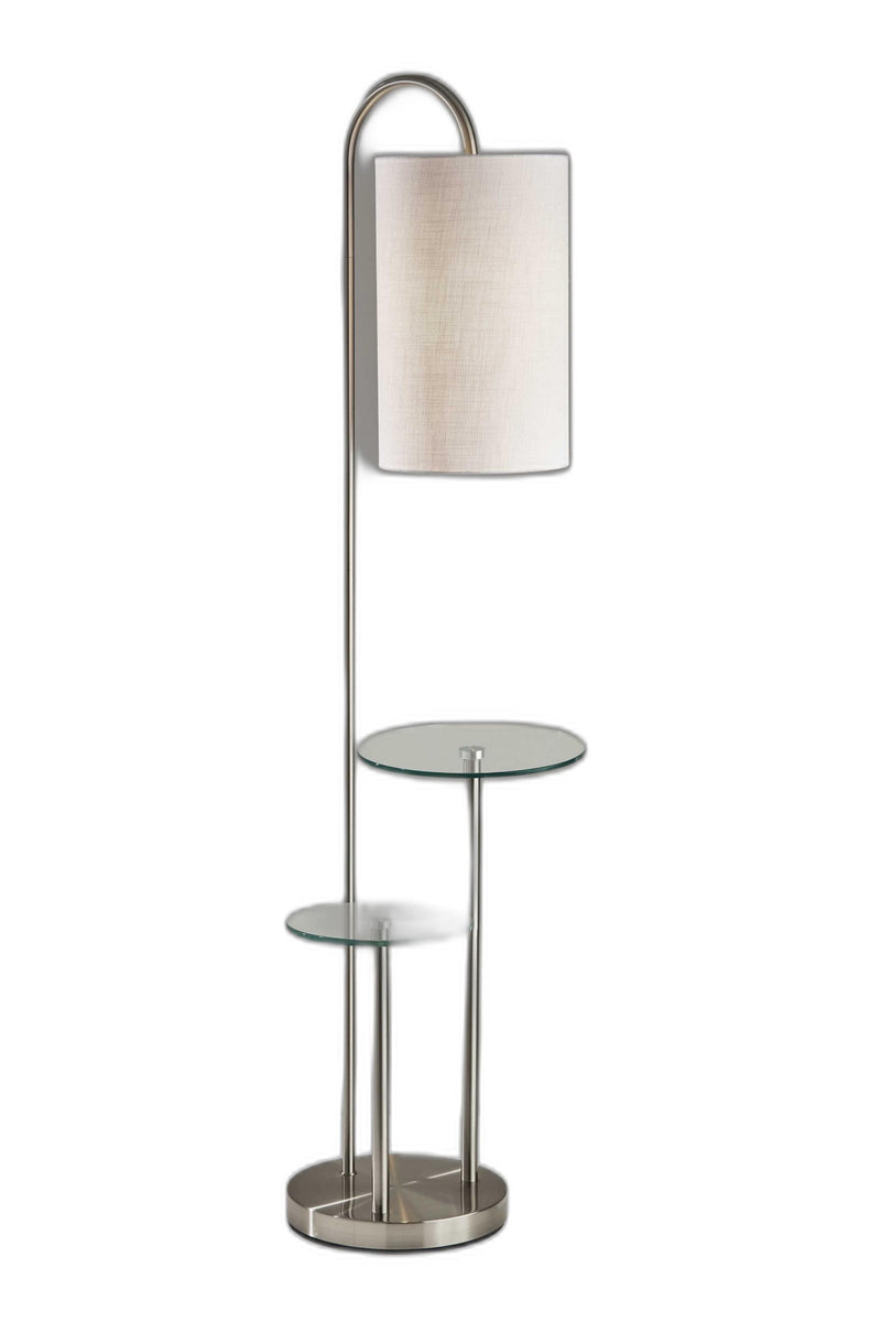 Home Outfitters 66" Tray Table Floor Lamp With White Drum Shade