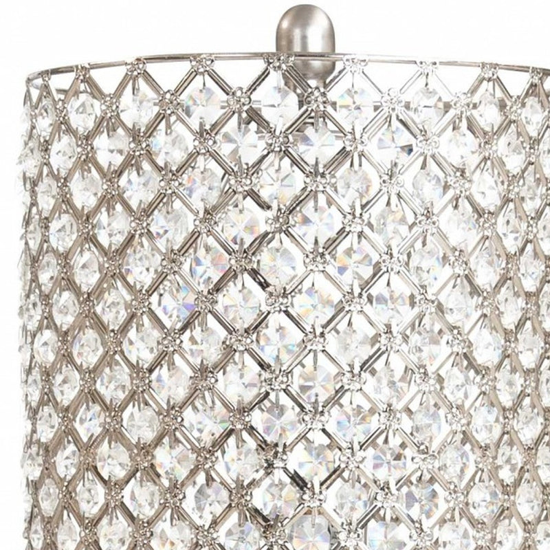 Home Outfitters 62" Drum Shade Crystal Bead Metal Floor Lamp