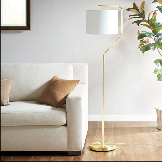 Home Outfitters Anique Brass Floor Lamp , Great for Bedroom, Living Room, Transitional