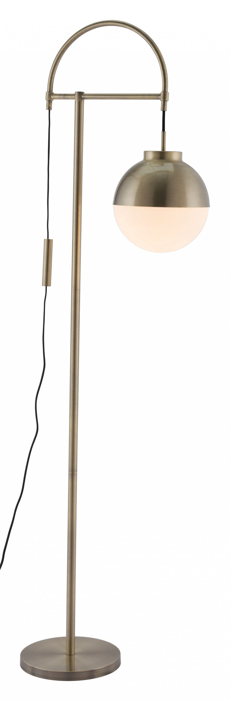 Home Outfitters White and Brushed Bronze Crossed Floor Lamp