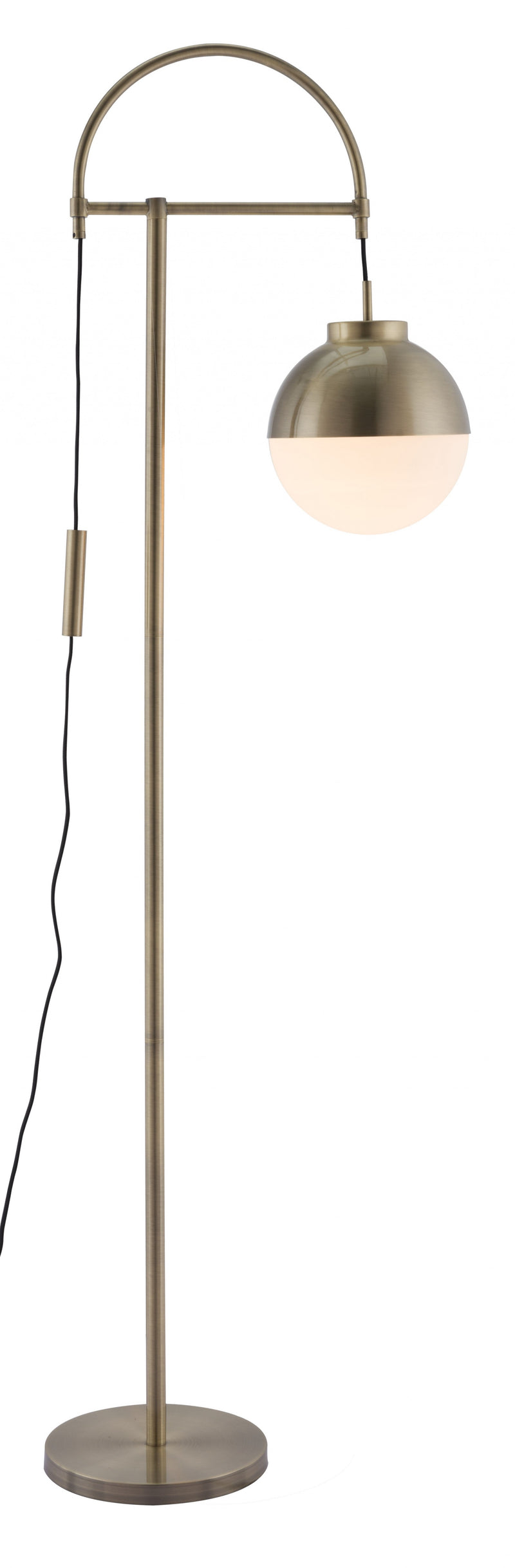 Home Outfitters White and Brushed Bronze Crossed Floor Lamp