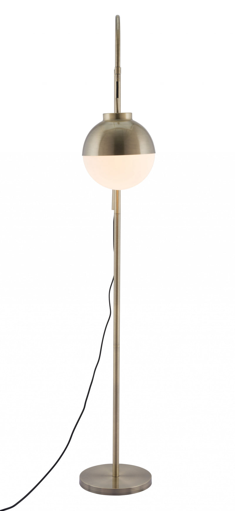 Home Outfitters White and Brushed Bronze Crossed Floor Lamp