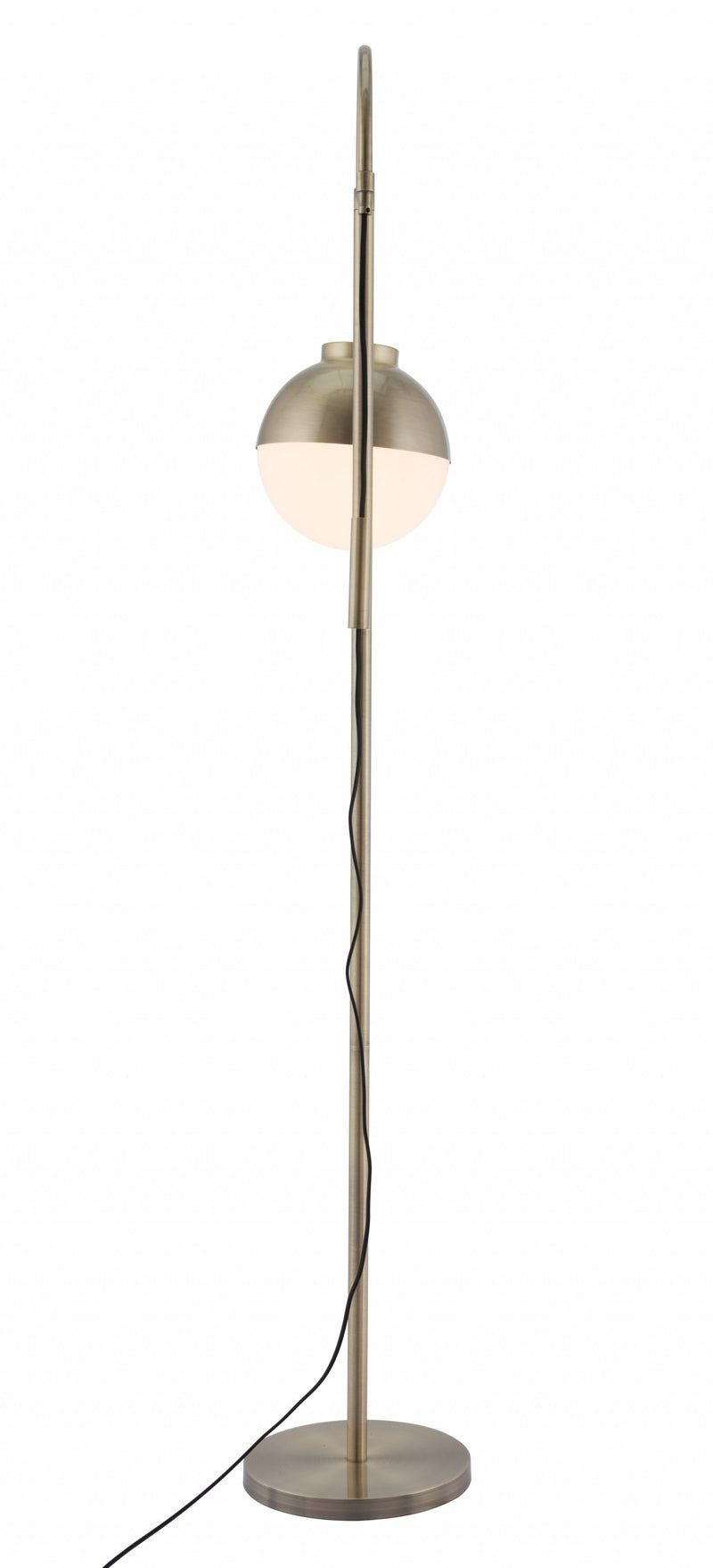 Home Outfitters White and Brushed Bronze Crossed Floor Lamp