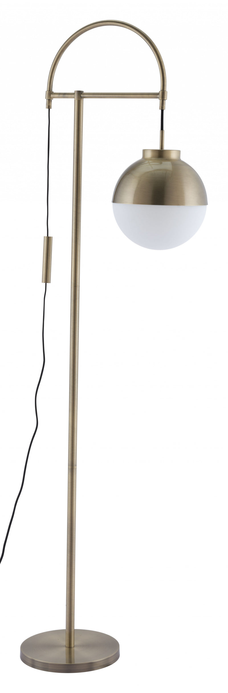 Home Outfitters White and Brushed Bronze Crossed Floor Lamp