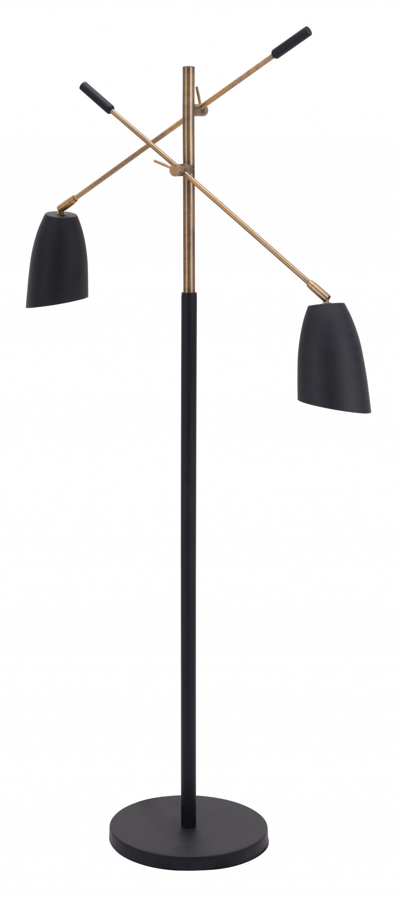 Home Outfitters Black and Gold Adjustable Floor Lamp