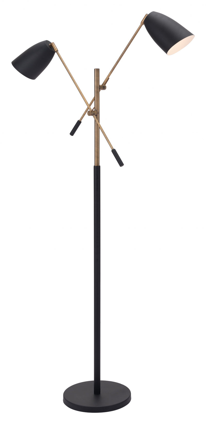 Home Outfitters Black and Gold Adjustable Floor Lamp