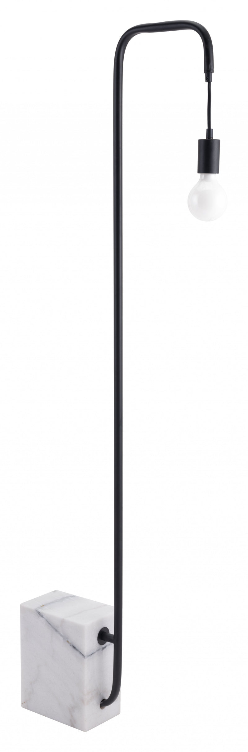 Home Outfitters Black Industrial and White Marble Bulb Floor Lamp