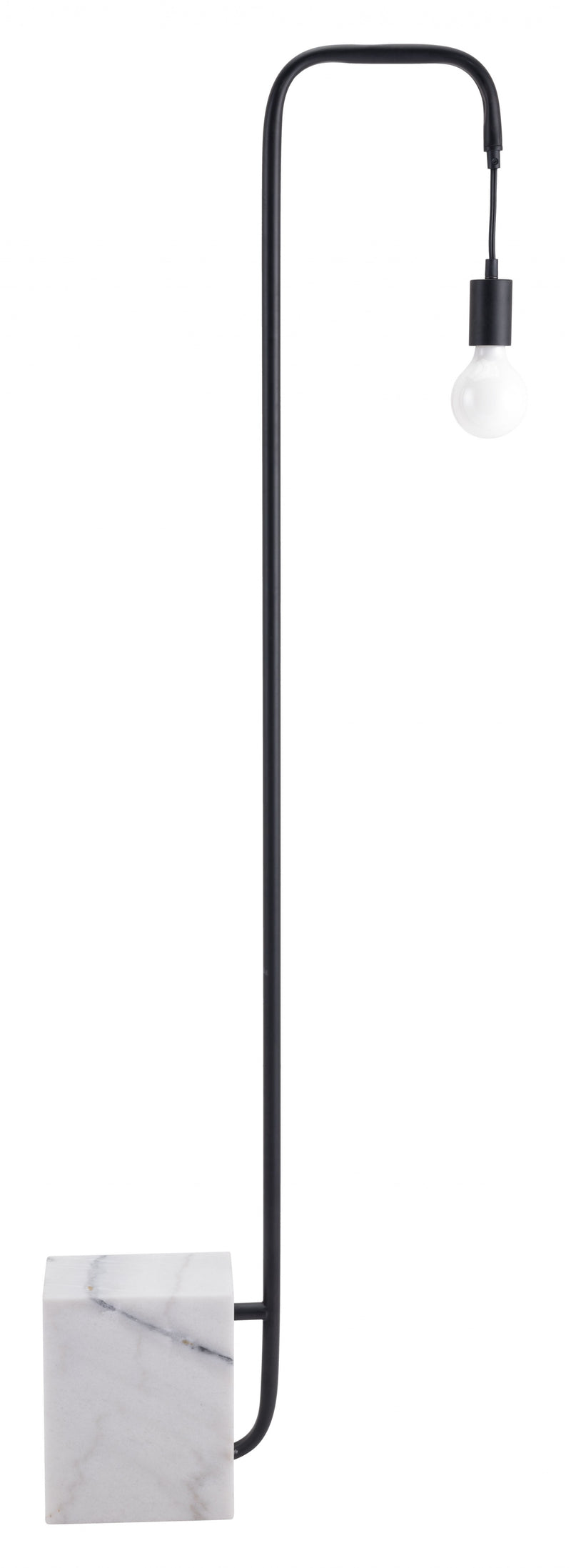 Home Outfitters Black Industrial and White Marble Bulb Floor Lamp