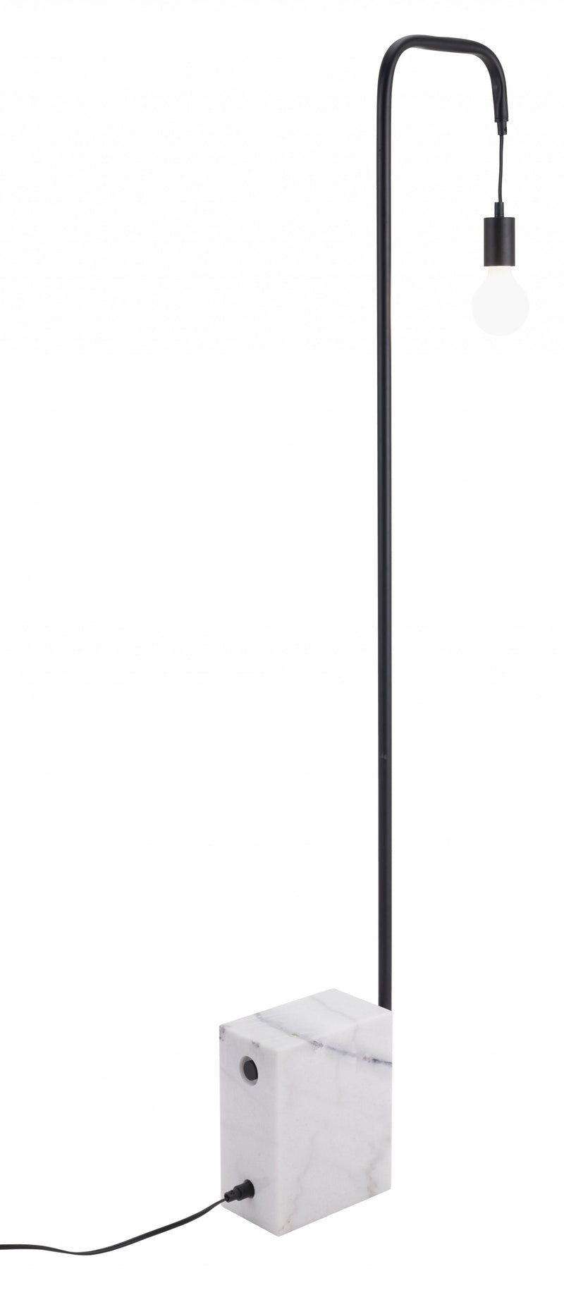 Home Outfitters Black Industrial and White Marble Bulb Floor Lamp